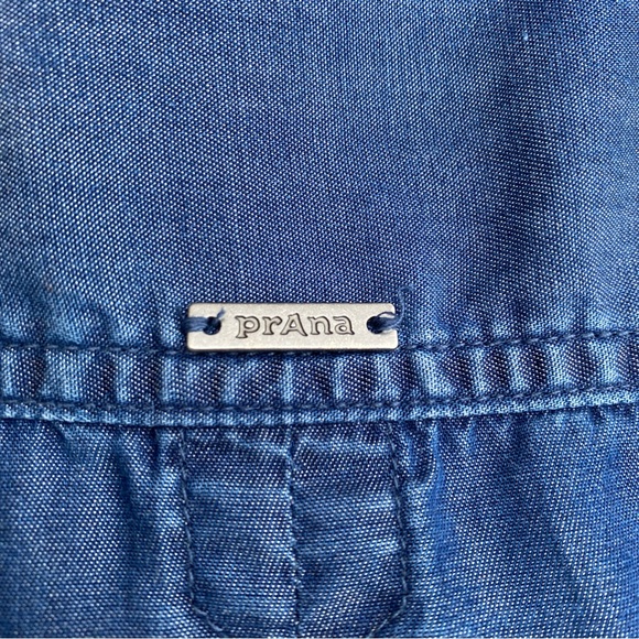 prAna Updrift Button Down Shirt 100% Tencel Denim - Picture 7 of 13